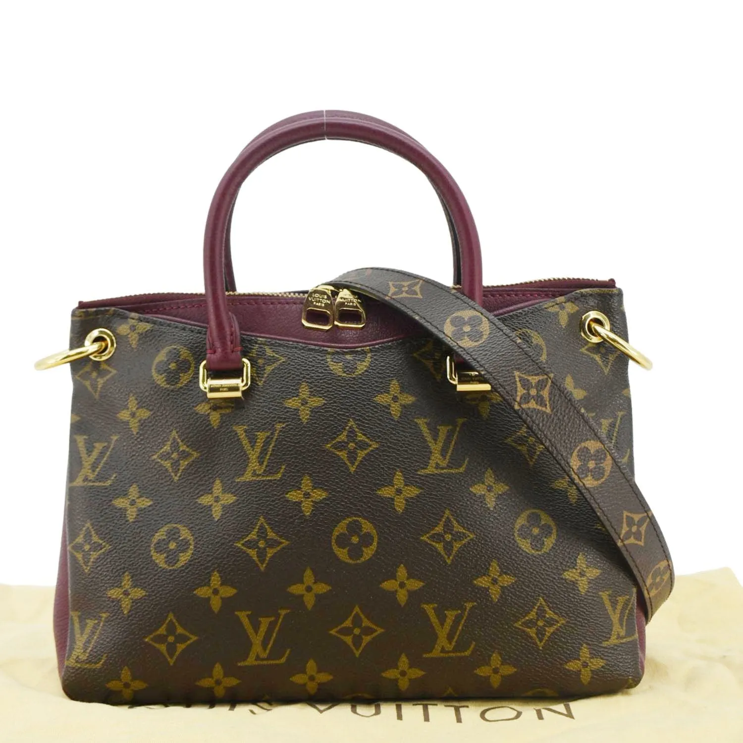 LOUIS VUITTON Pallas BB Monogram Canvas Shoulder Bag Brown