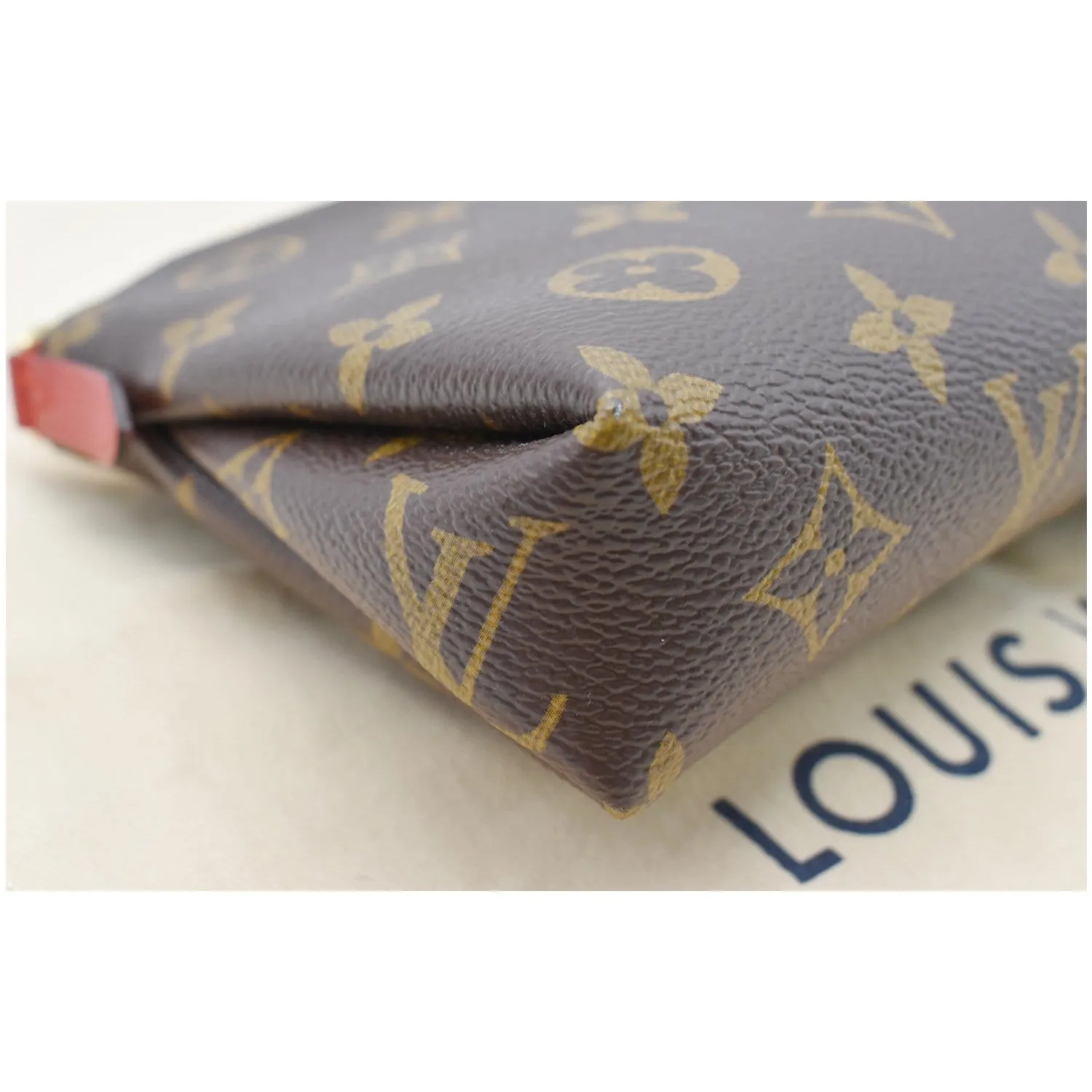 LOUIS VUITTON Pallas Monogram Canvas Clutch Crossbody Bag Cherry