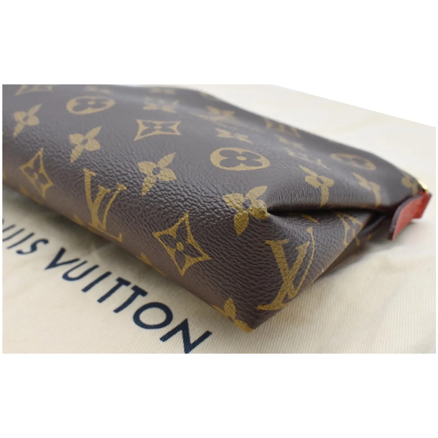LOUIS VUITTON Pallas Monogram Canvas Clutch Crossbody Bag Cherry
