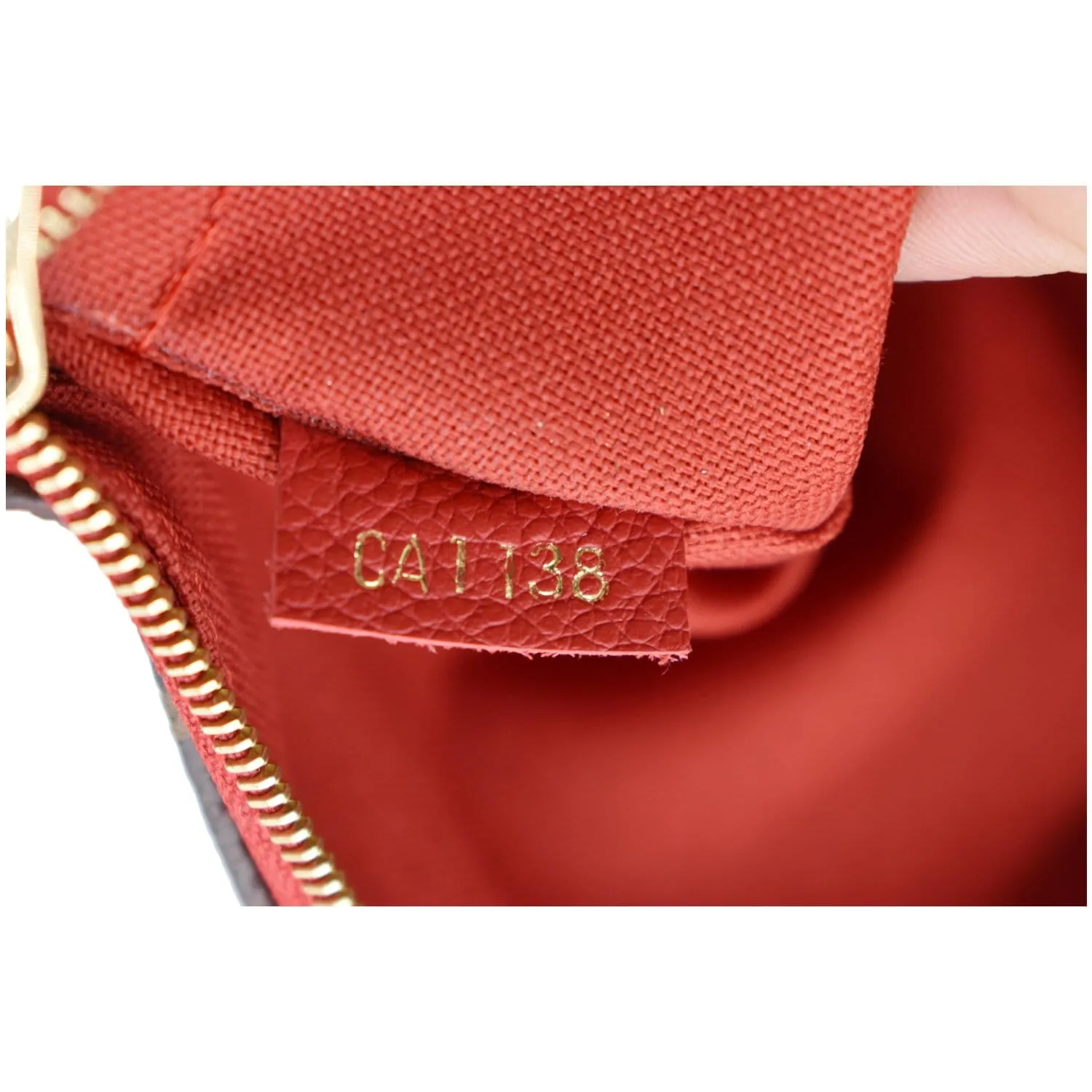 LOUIS VUITTON Pallas Monogram Canvas Clutch Crossbody Bag Cherry