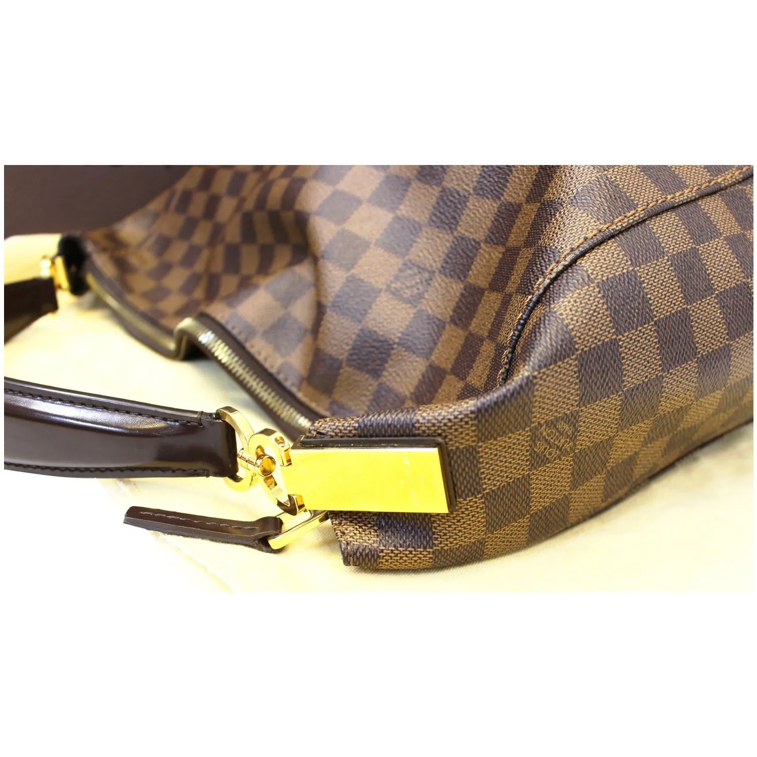 LOUIS VUITTON Portobello GM Damier Ebene Shoulder Handbag Brown