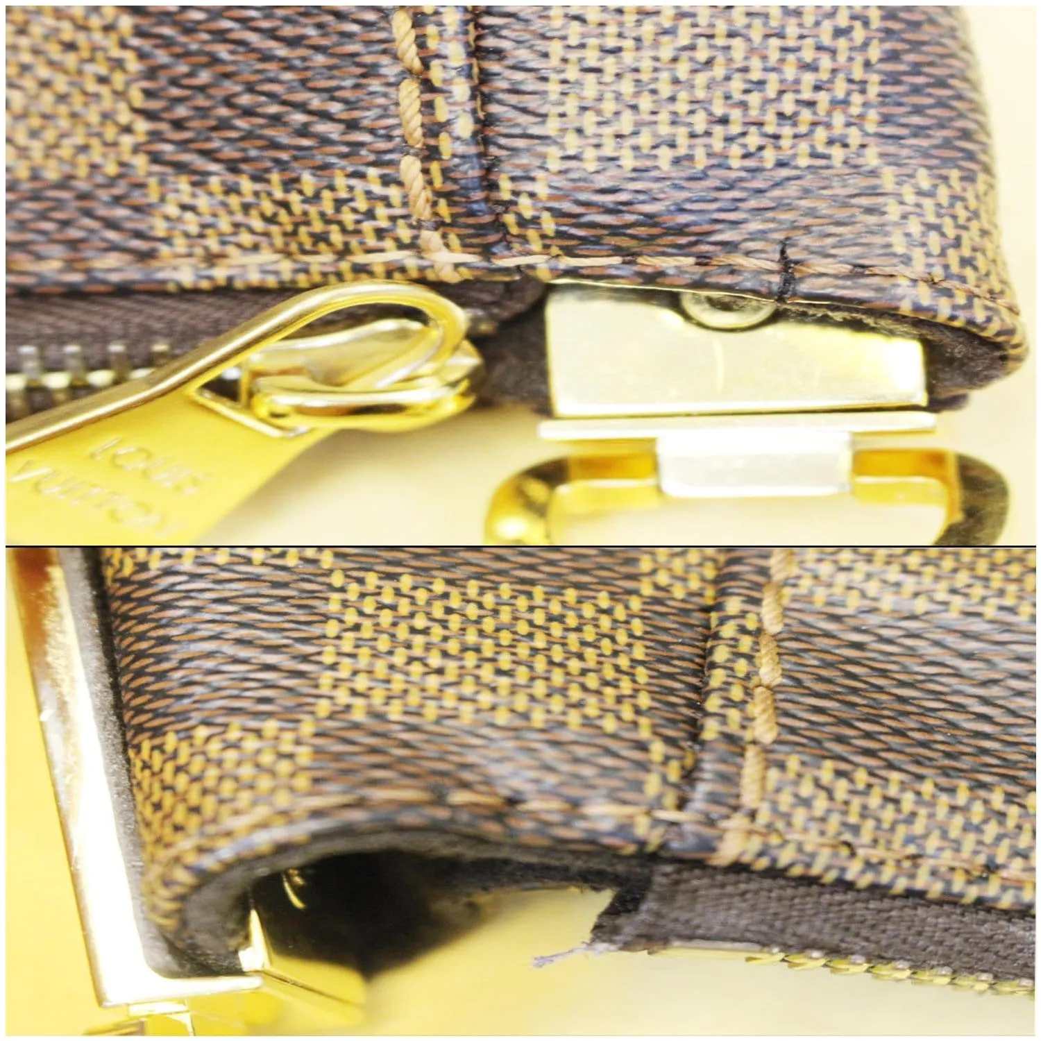 LOUIS VUITTON Portobello GM Damier Ebene Shoulder Handbag Brown