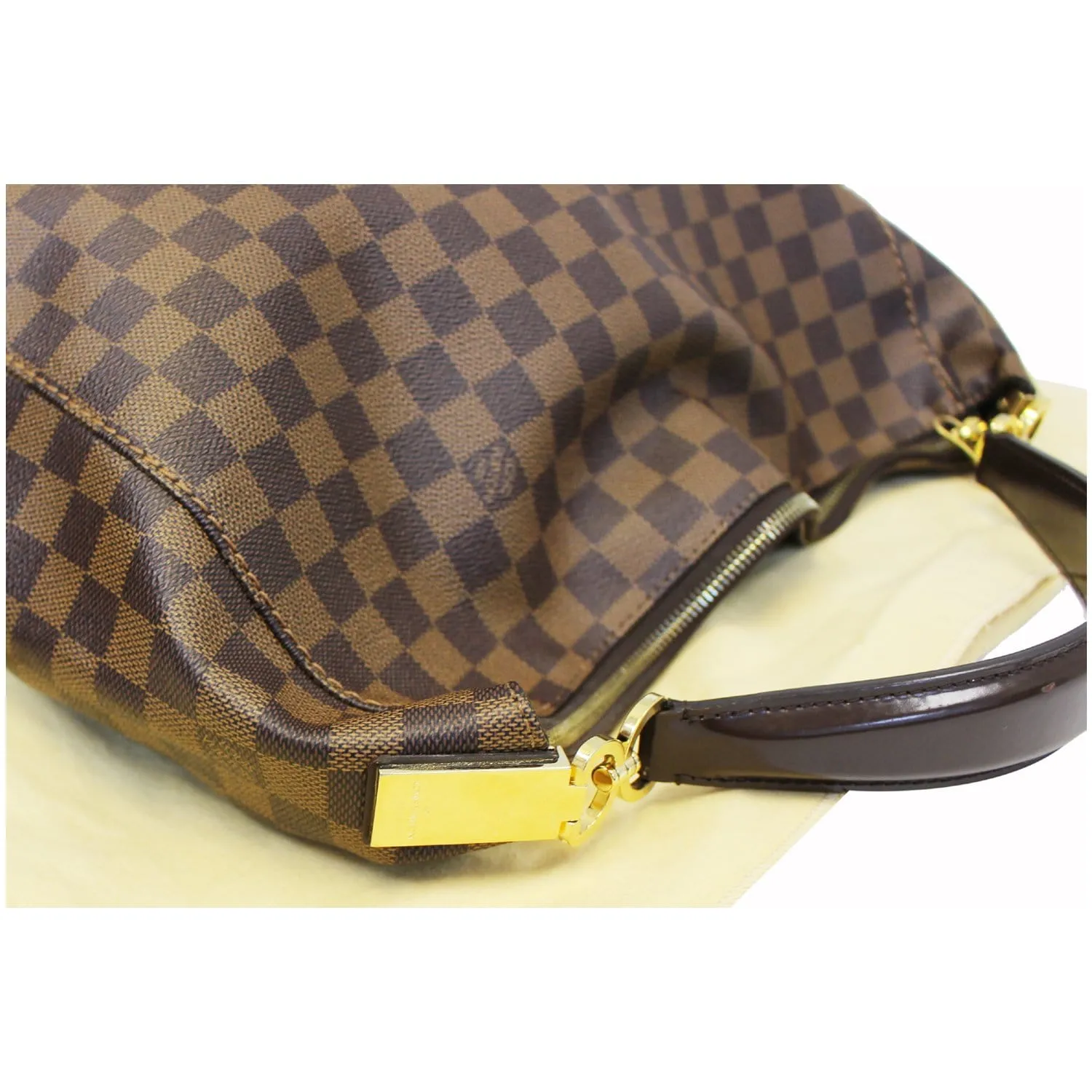 LOUIS VUITTON Portobello GM Damier Ebene Shoulder Handbag Brown