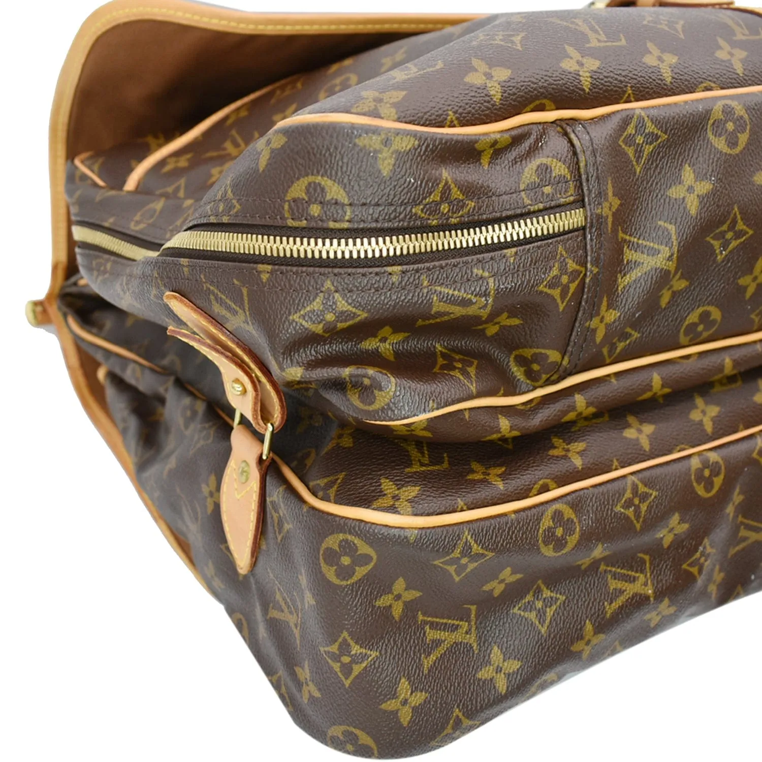 LOUIS VUITTON Sac Chasse Monogram Canvas Hunting Bag Brown