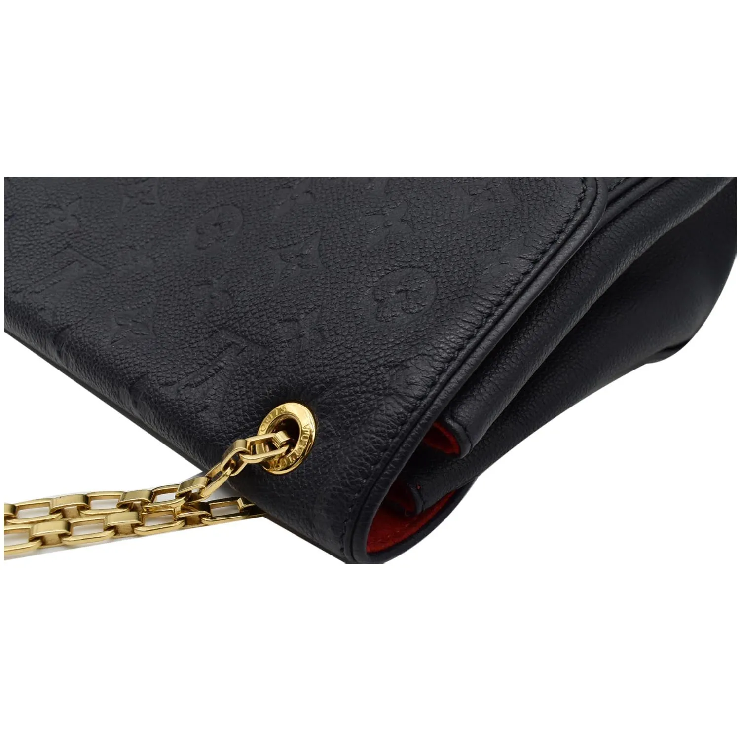 LOUIS VUITTON Saint Germain MM Monogram Empreinte Leather Shoulder Bag Marine Rouge