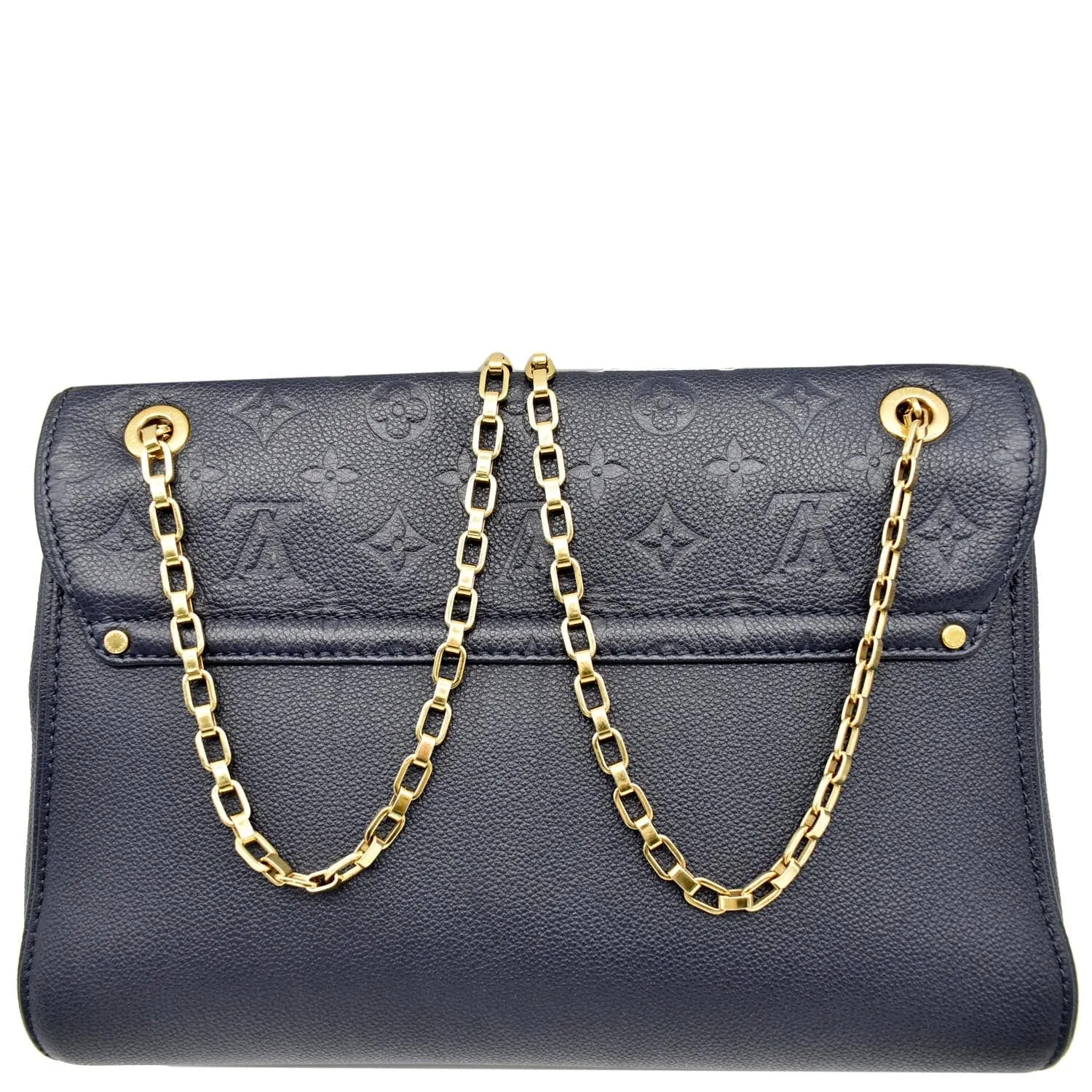 LOUIS VUITTON Saint Germain MM Monogram Empreinte Leather Shoulder Bag Marine Rouge