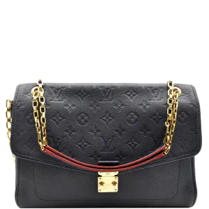 LOUIS VUITTON Saint Germain MM Monogram Empreinte Leather Shoulder Bag Marine Rouge