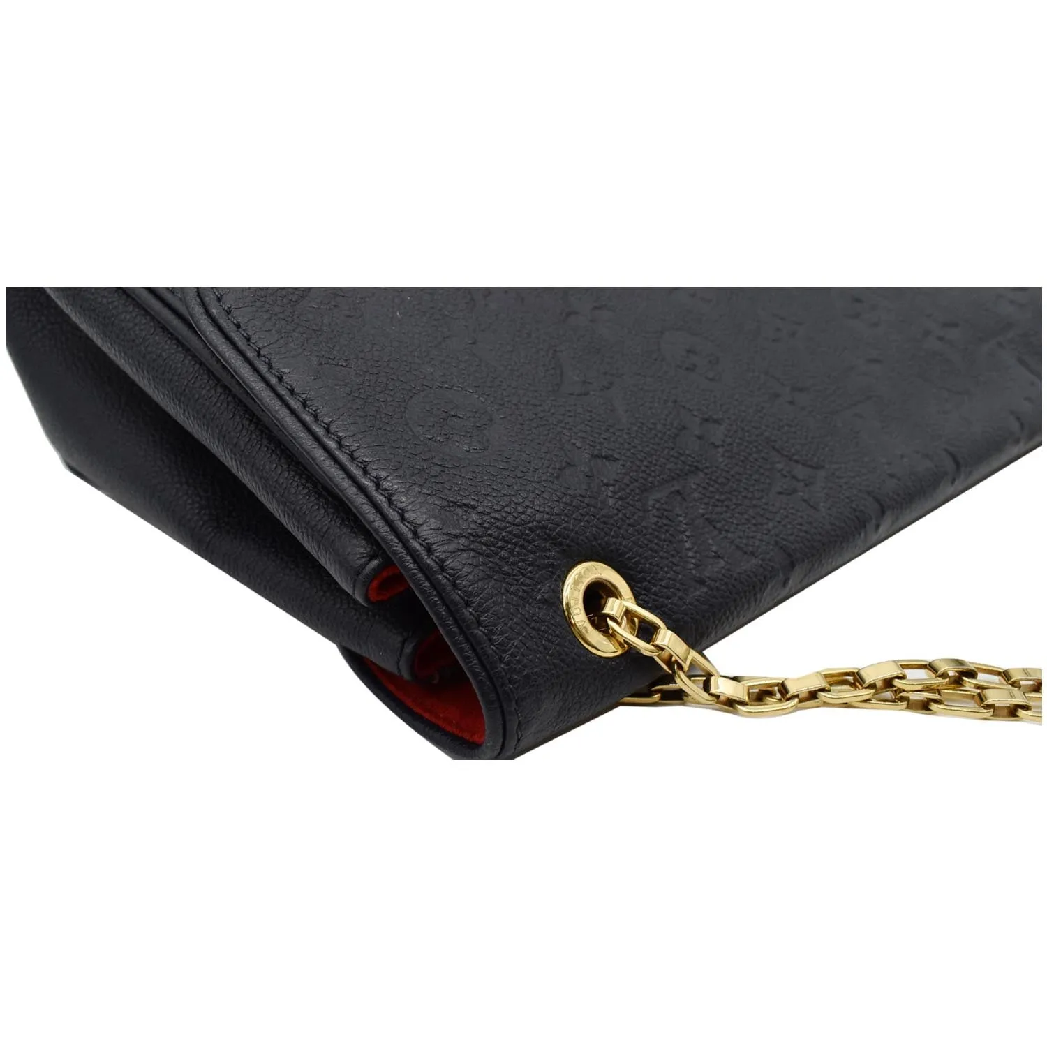 LOUIS VUITTON Saint Germain MM Monogram Empreinte Leather Shoulder Bag Marine Rouge