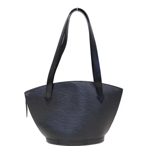 LOUIS VUITTON Saint Jacques Epi Leather Shoulder Bag Black