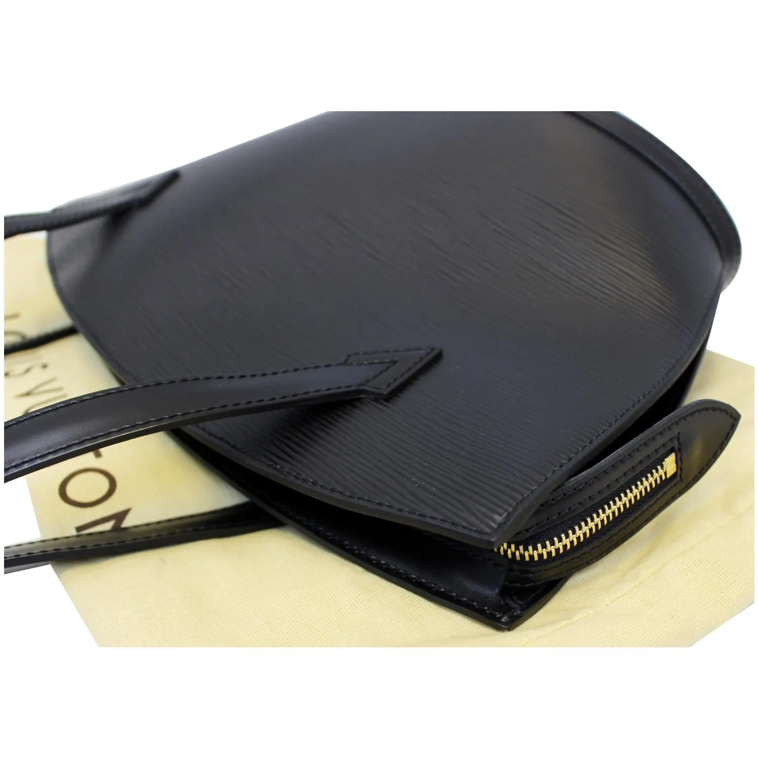 LOUIS VUITTON Saint Jacques Epi Leather Shoulder Bag Black