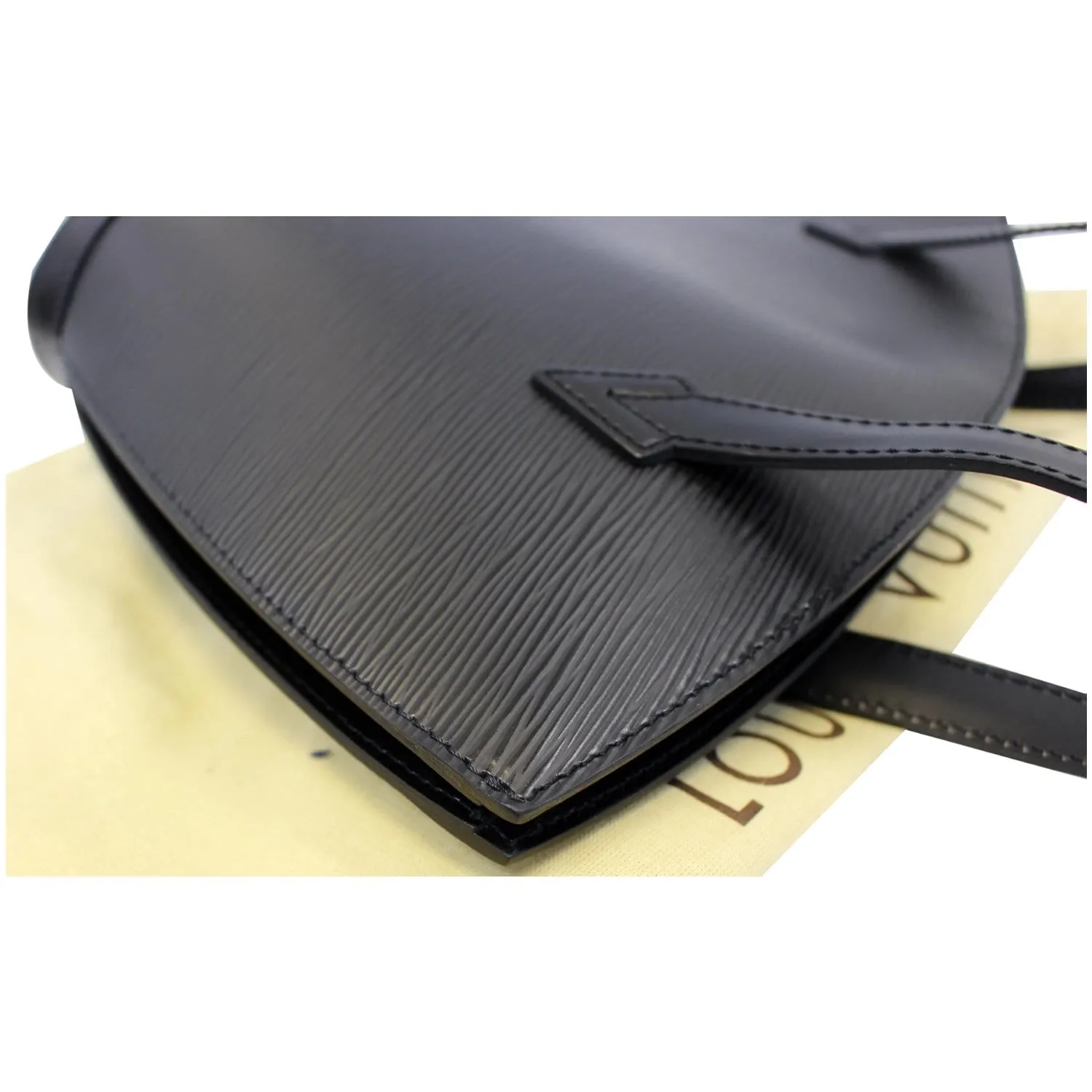 LOUIS VUITTON Saint Jacques Epi Leather Shoulder Bag Black