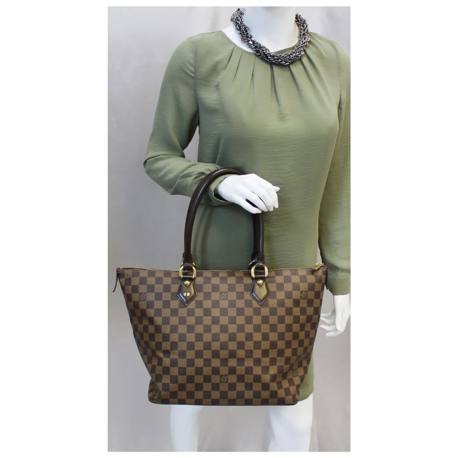 LOUIS VUITTON Saleya MM Damier Ebene Shoulder Bag