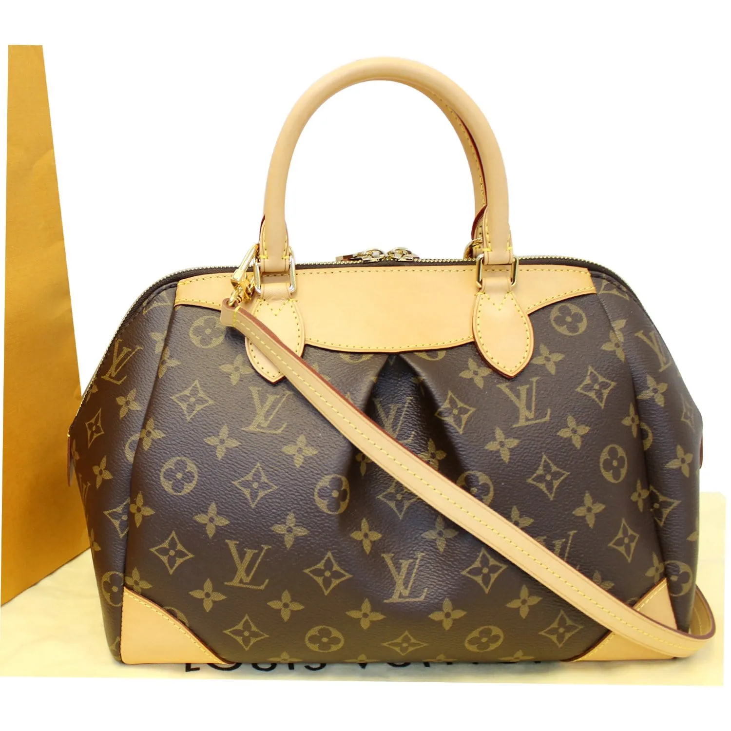 LOUIS VUITTON Segur Monogram Canvas Shoulder Handbag Brown