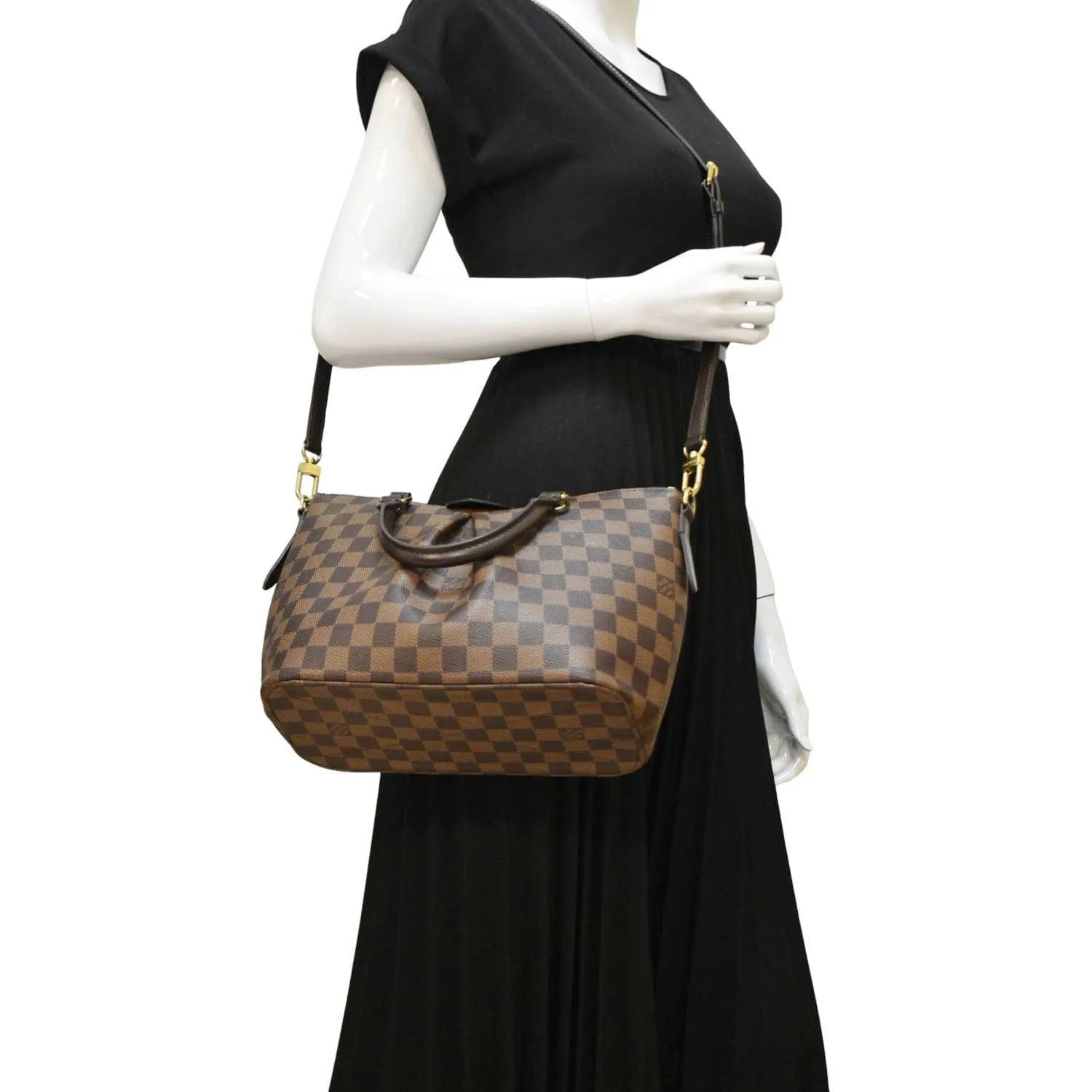 LOUIS VUITTON Siena PM Damier Ebene Shoulder Bag Brown