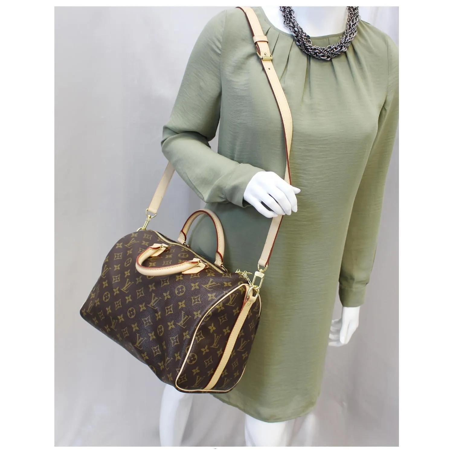 LOUIS VUITTON Speedy 30 Bandouliere Monogram Canvas Shoulder Bag