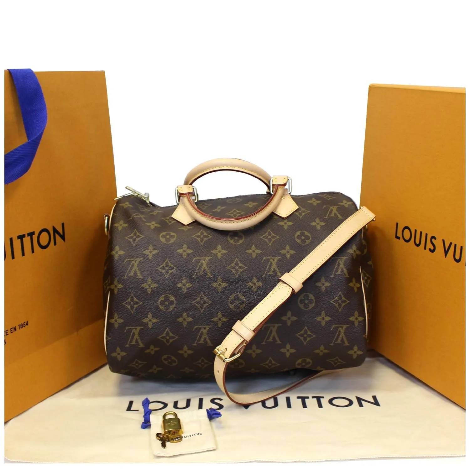 LOUIS VUITTON Speedy 30 Bandouliere Monogram Canvas Shoulder Bag