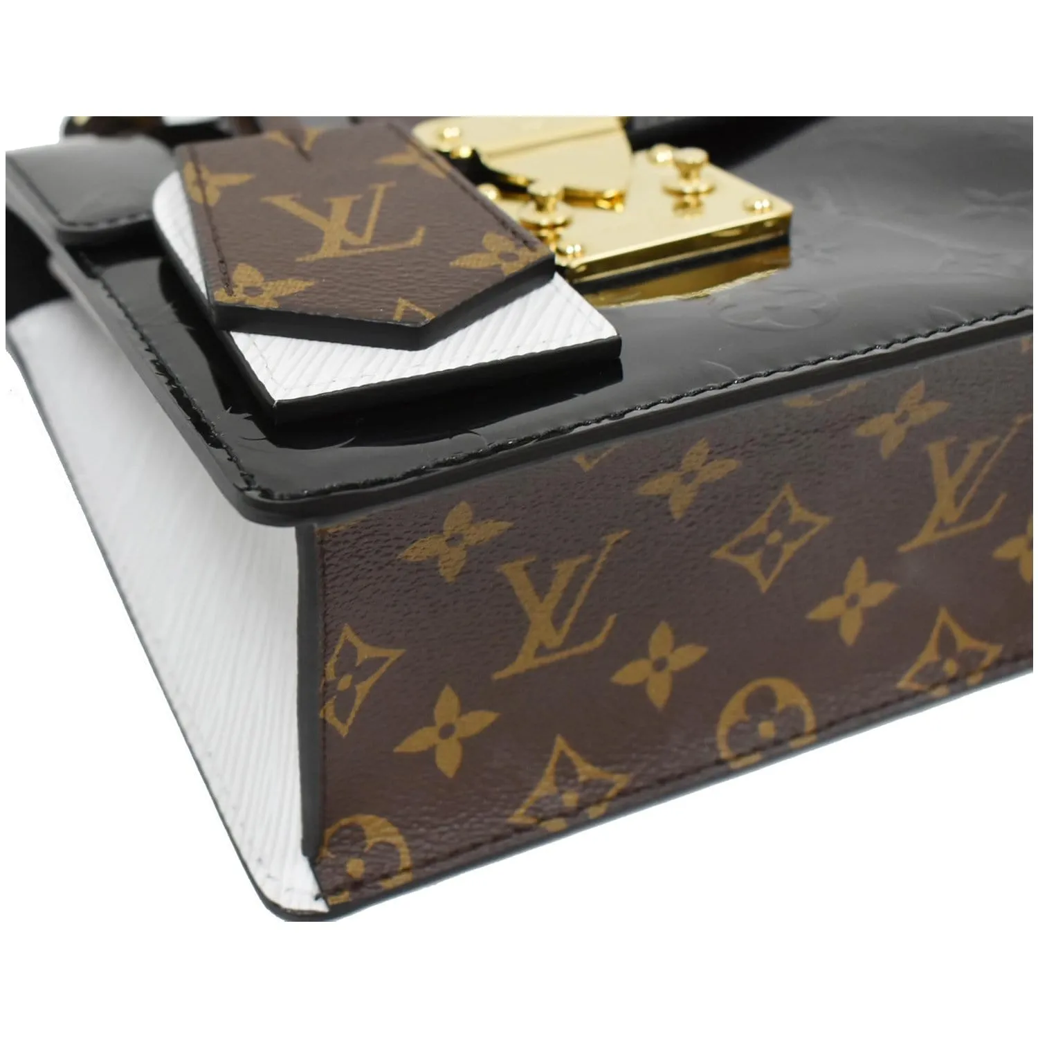 LOUIS VUITTON Spring Street Vernis Leather Crossbody Bag Black