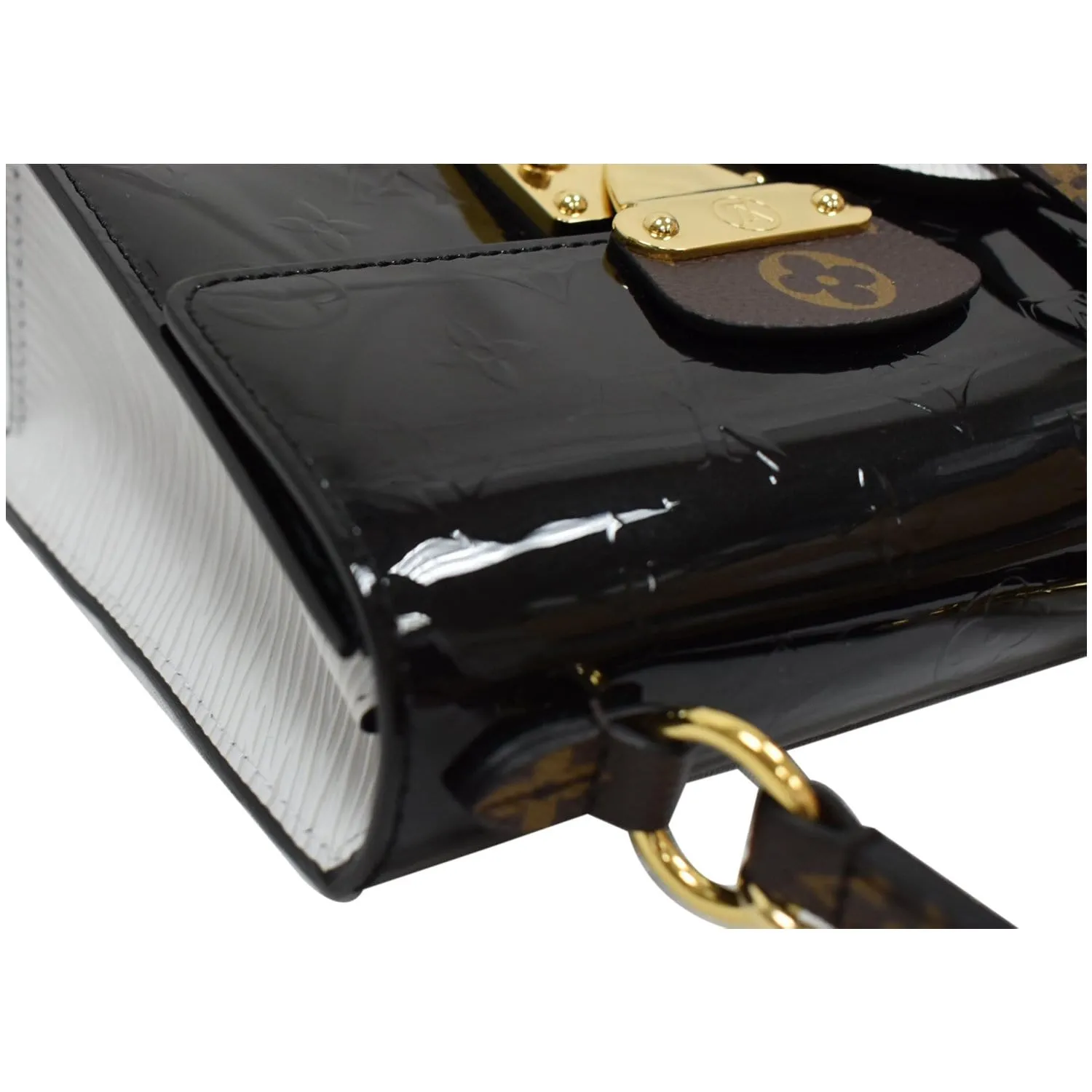 LOUIS VUITTON Spring Street Vernis Leather Crossbody Bag Black
