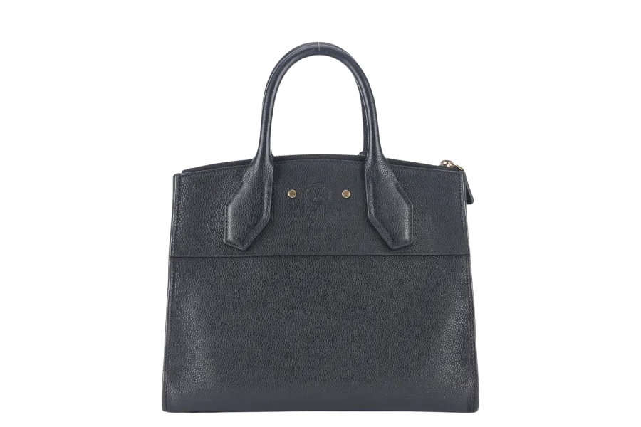 LOUIS VUITTON TAURILLON CITY STEAMER PM BLACK GOLD HARDWARE WITH STRAPS NO DUST COVER