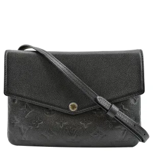 LOUIS VUITTON Twice Pochette Monogram Empreinte Crossbody Bag Black