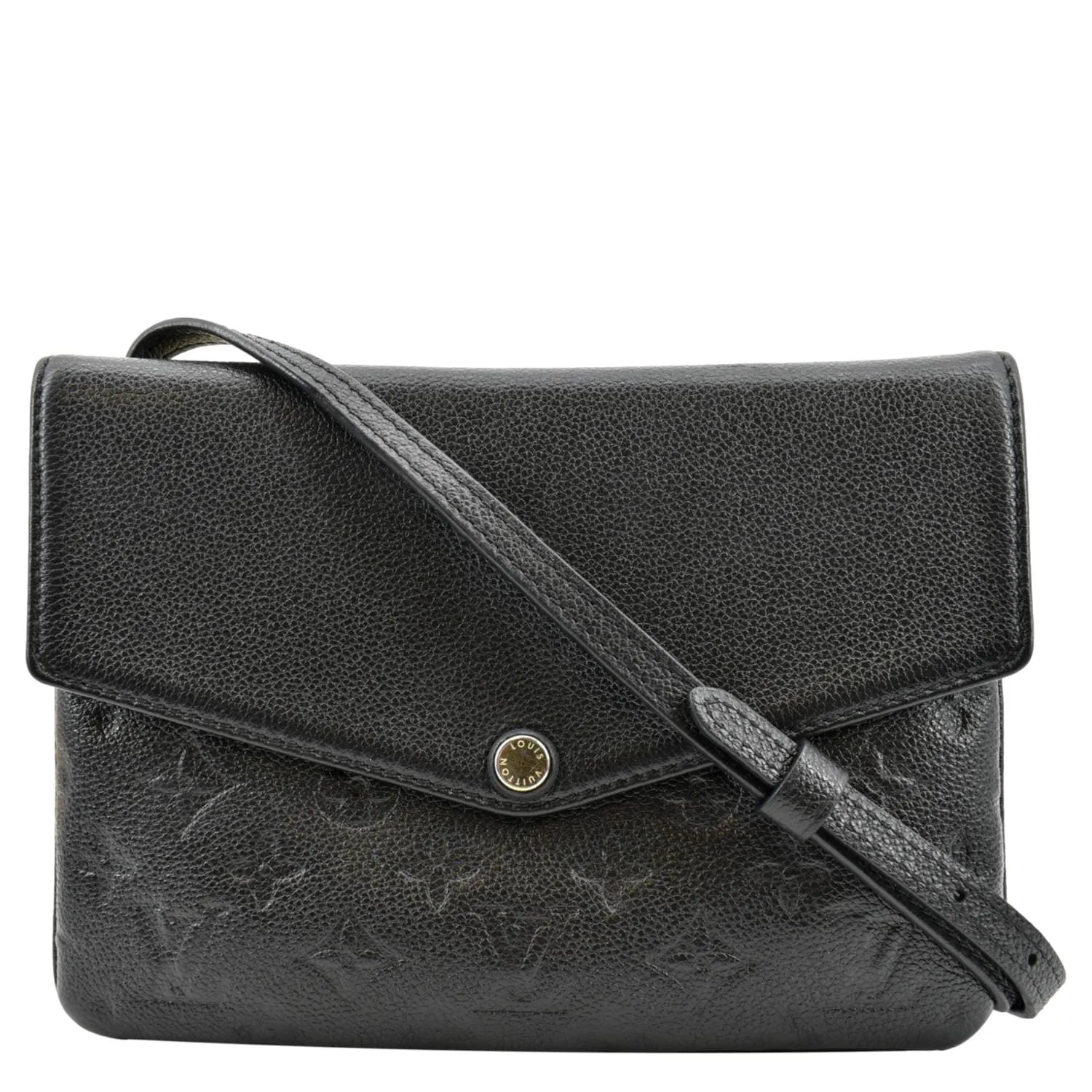 LOUIS VUITTON Twice Pochette Monogram Empreinte Crossbody Bag Black