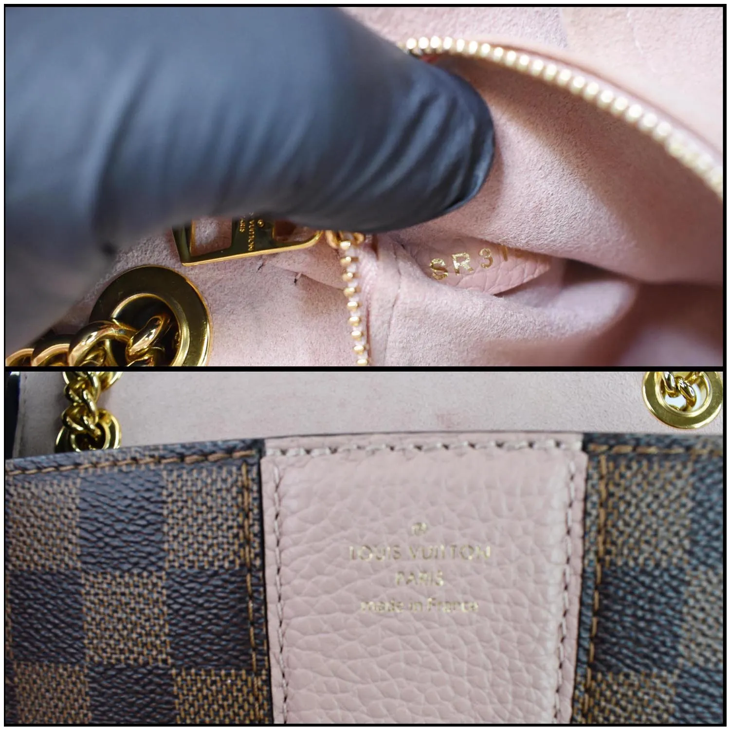 LOUIS VUITTON Wight Damier Ebene Shoulder Crossbody Bag Magnolia