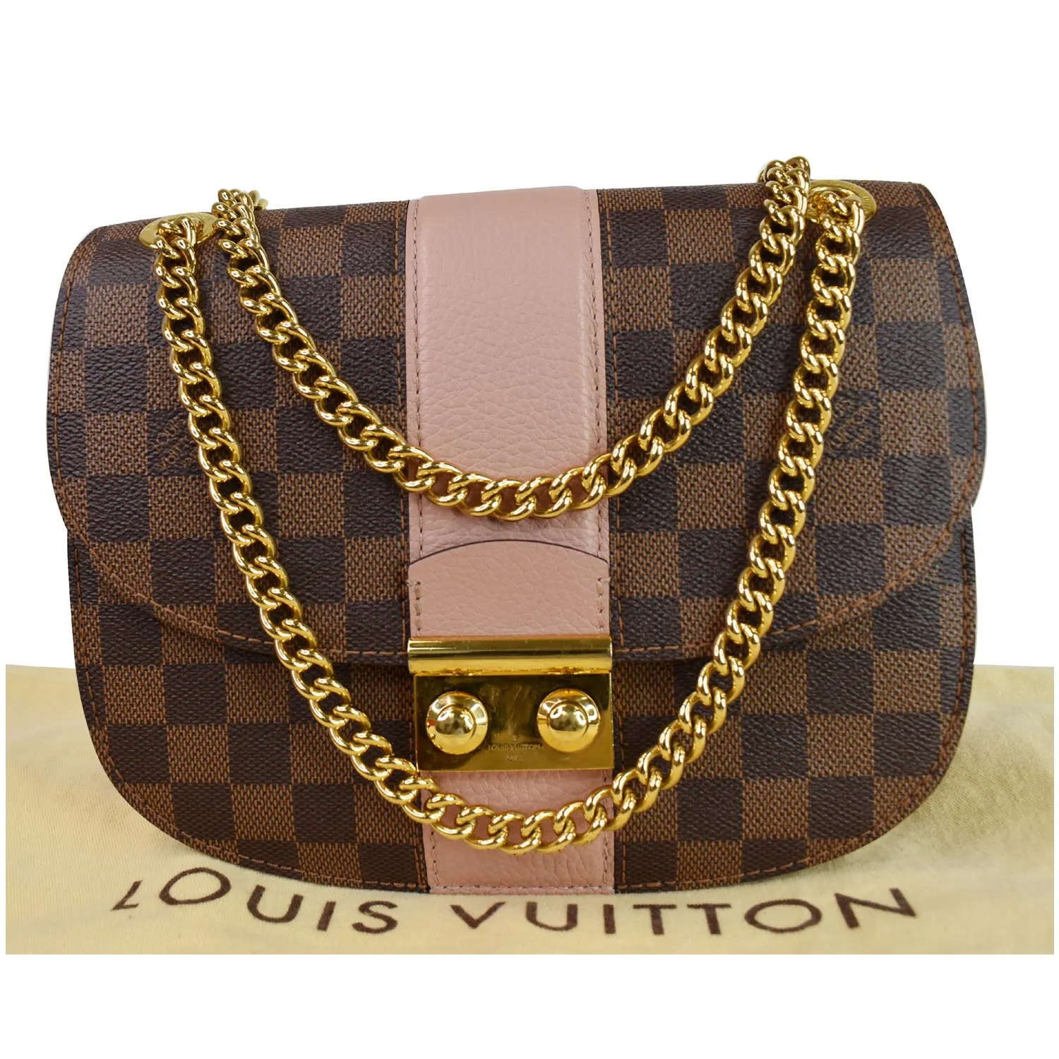 LOUIS VUITTON Wight Damier Ebene Shoulder Crossbody Bag Magnolia