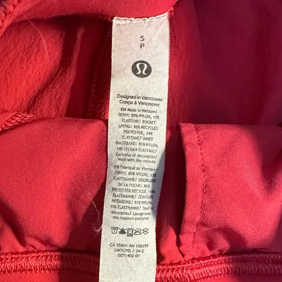 Lululemon Stretch Woven Relaxed-Fit High-Rise Short 4&quot;, Cherry Mist, Size S