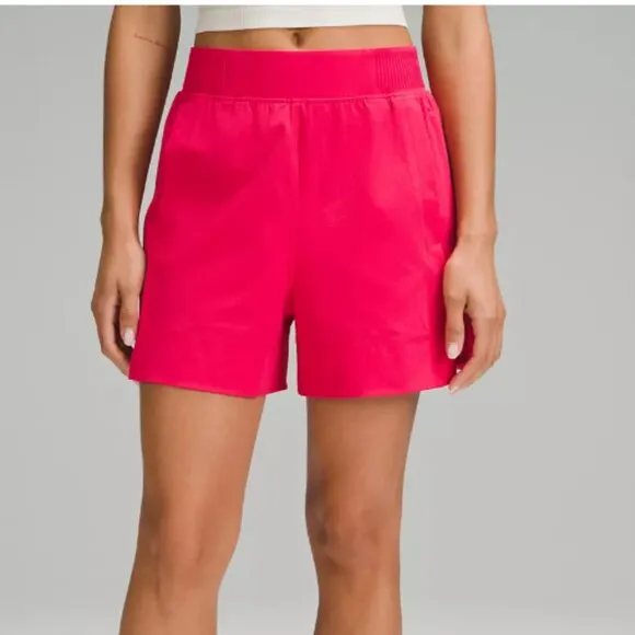 Lululemon Stretch Woven Relaxed-Fit High-Rise Short 4&quot;, Cherry Mist, Size S
