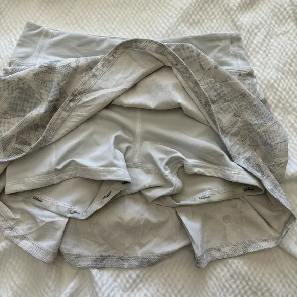 Lululemon White Printed Pace Rival Mini Skort