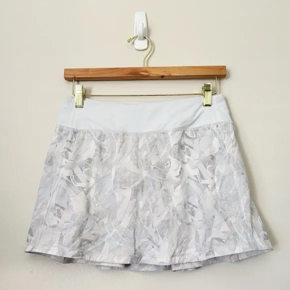 Lululemon White Printed Pace Rival Mini Skort