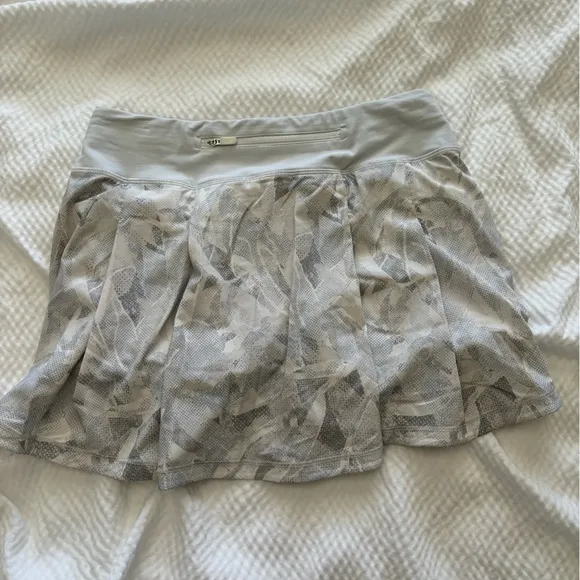 Lululemon White Printed Pace Rival Mini Skort
