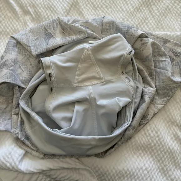 Lululemon White Printed Pace Rival Mini Skort