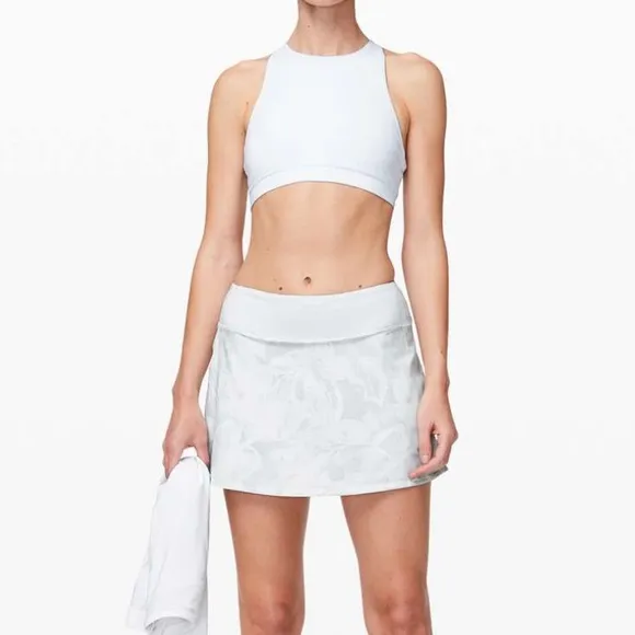 Lululemon White Printed Pace Rival Mini Skort