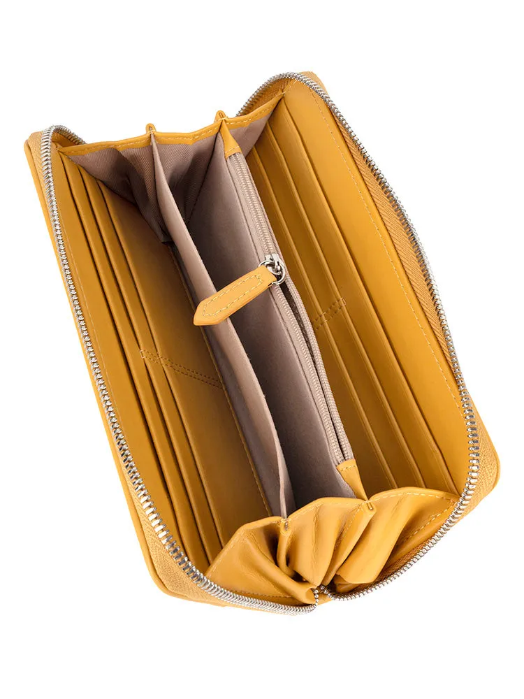 Lyon Zip Around Purse - Yellow