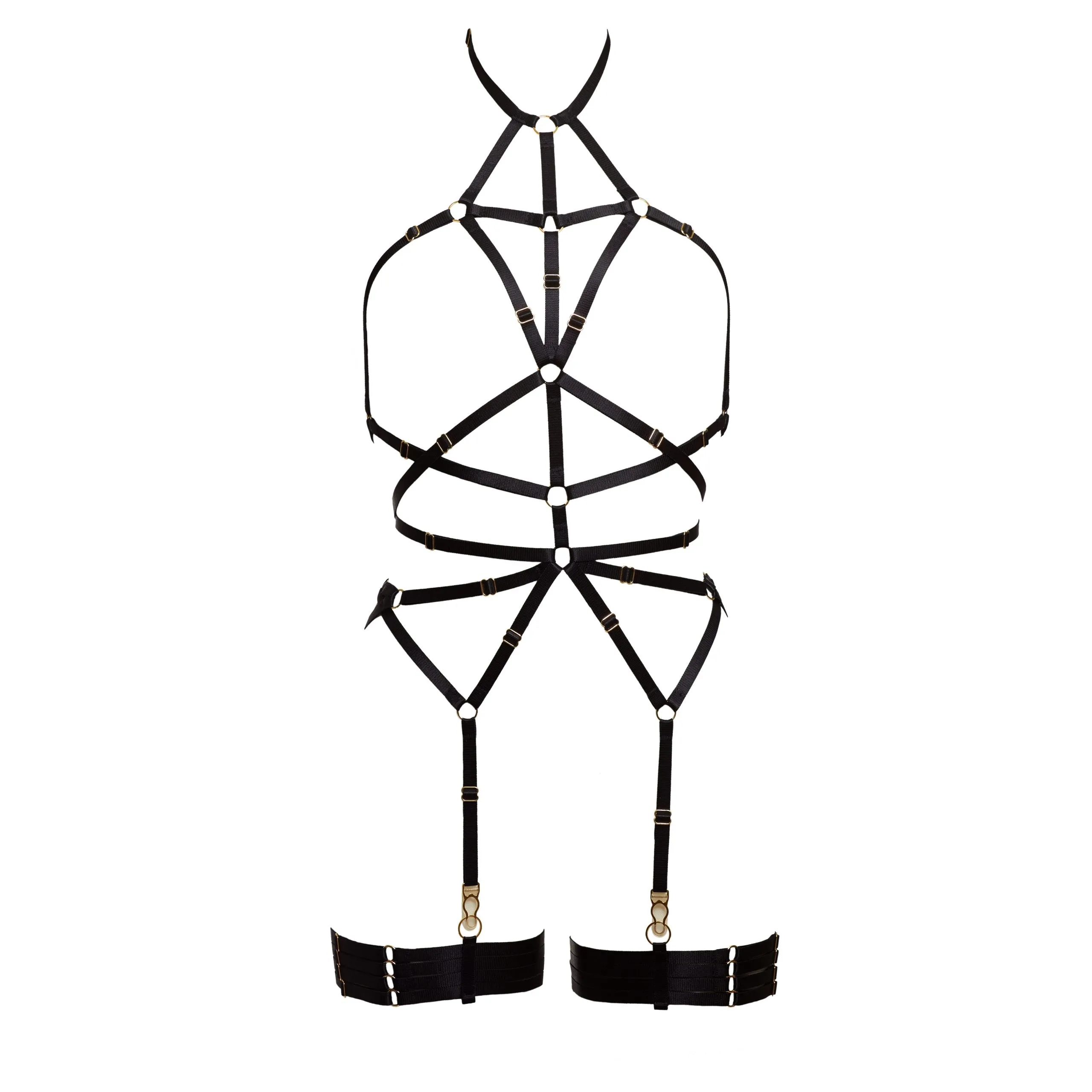 Magdalena Bondage Playsuit in Black