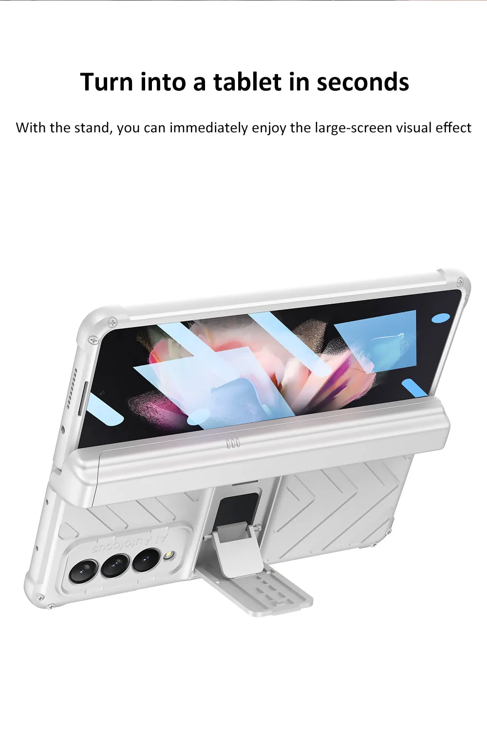 Magnetic Hinge Frame Pen Case Cover For Samsung Galaxy Z Fold 3 All-included Tempered Glass Plastic Case For Samsung Z Fold3