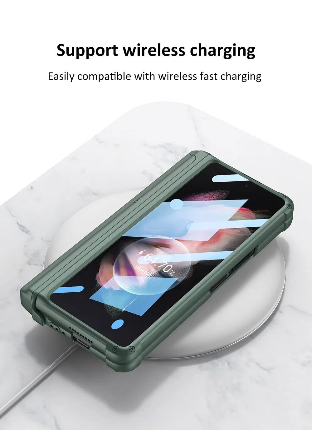 Magnetic Hinge Frame Pen Case Cover For Samsung Galaxy Z Fold 3 All-included Tempered Glass Plastic Case For Samsung Z Fold3
