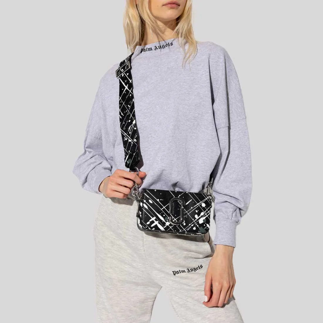 MARC JACOBS The Splatter Snapshot Shoulder Bag Black Multi RB-H153L01SP22