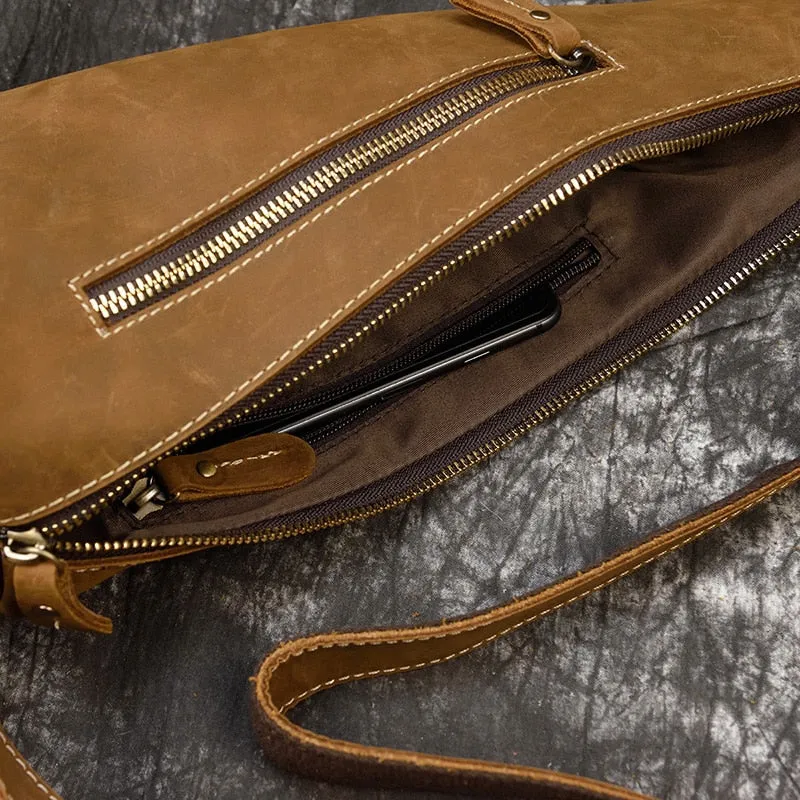 Maverick Leather Single Strap Pack Crossbody Bag Trek Sling Bag - Brown