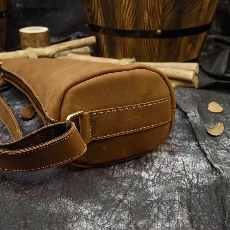 Maverick Leather Single Strap Pack Crossbody Bag Trek Sling Bag - Brown
