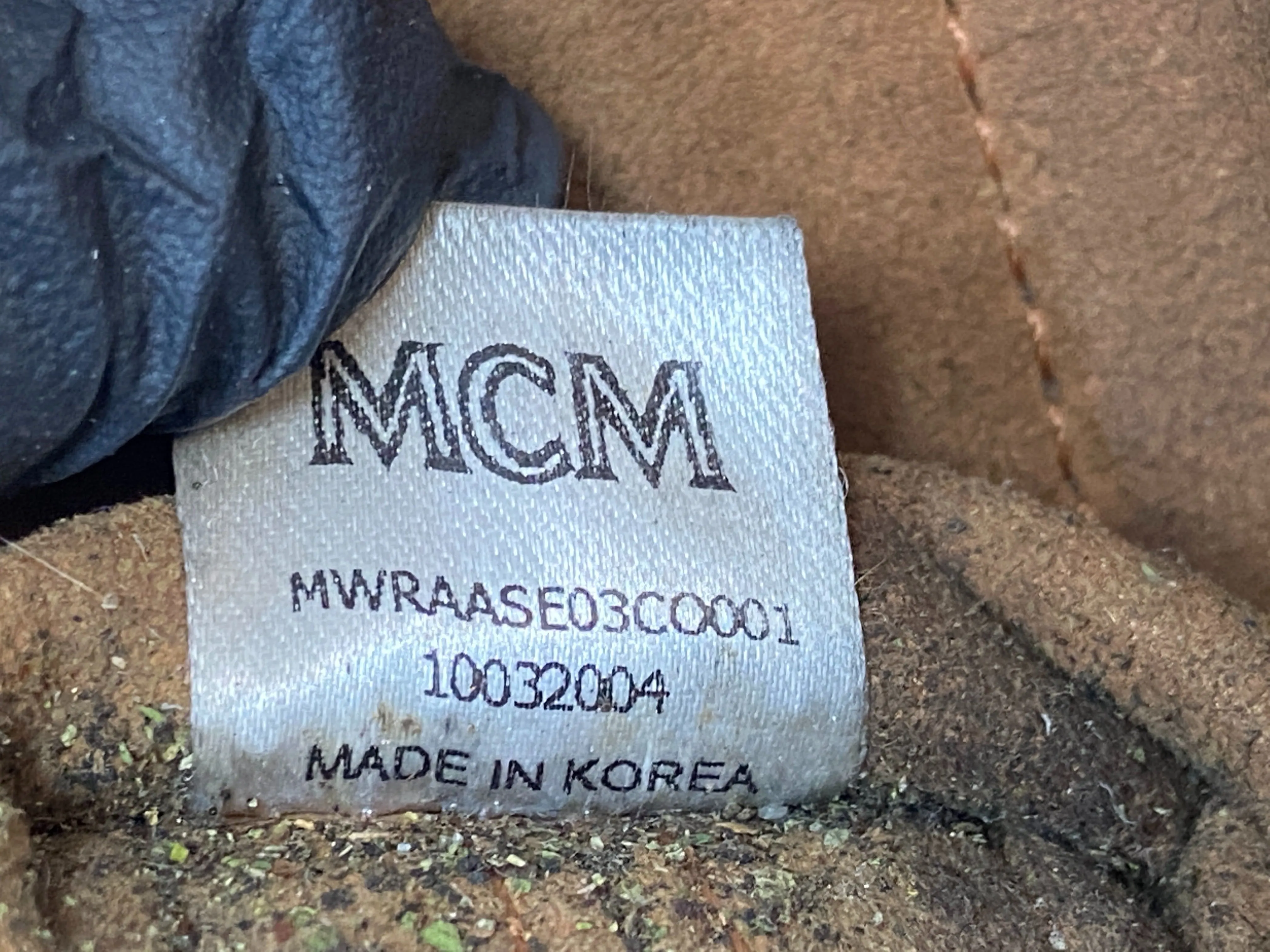 MCM Mini Essential Visetos Crossbody Bag Cognac