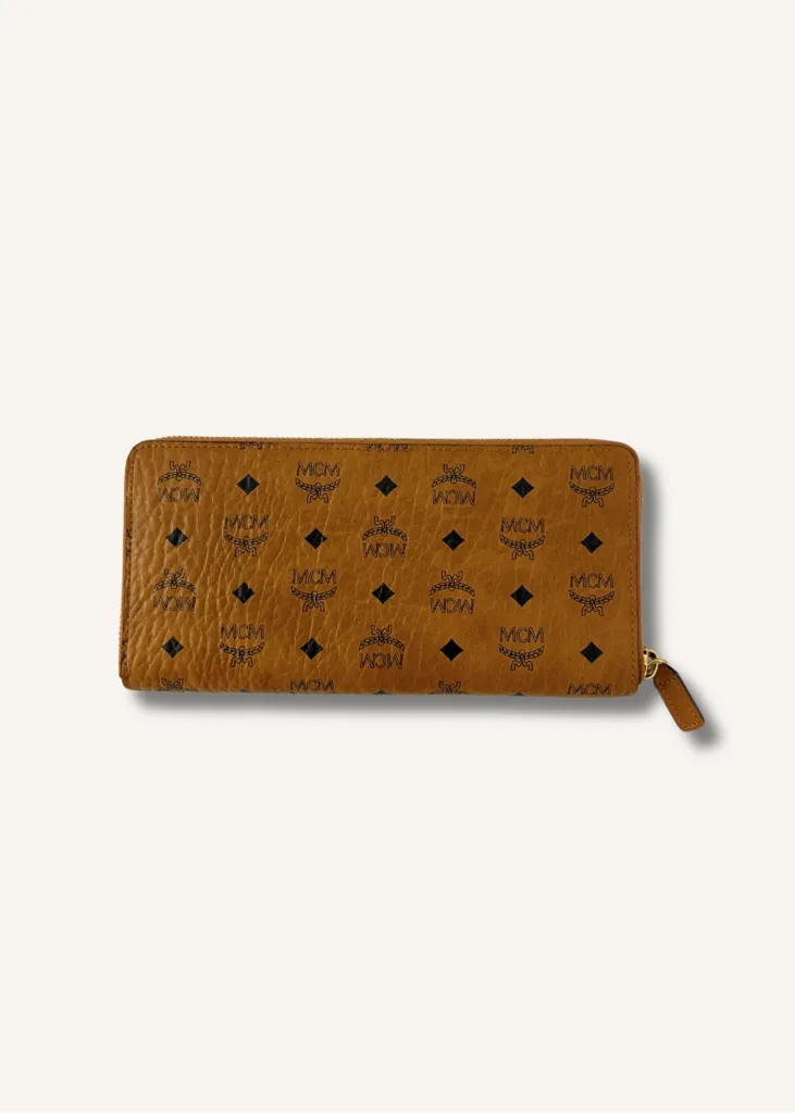 MCM Monogram Zip Around Wallet