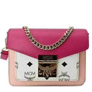 MCM Patricia Mini Block Visetos Canvas Leather Crossbody Bag Multicolor