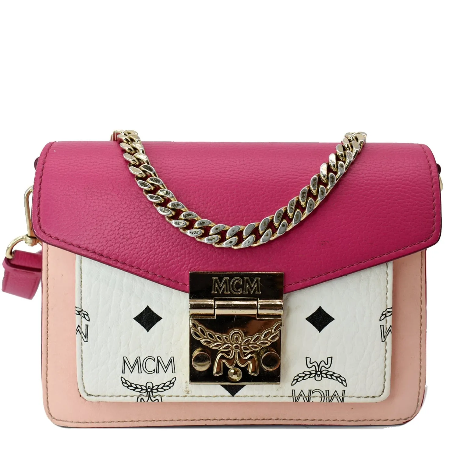 MCM Patricia Mini Block Visetos Canvas Leather Crossbody Bag Multicolor