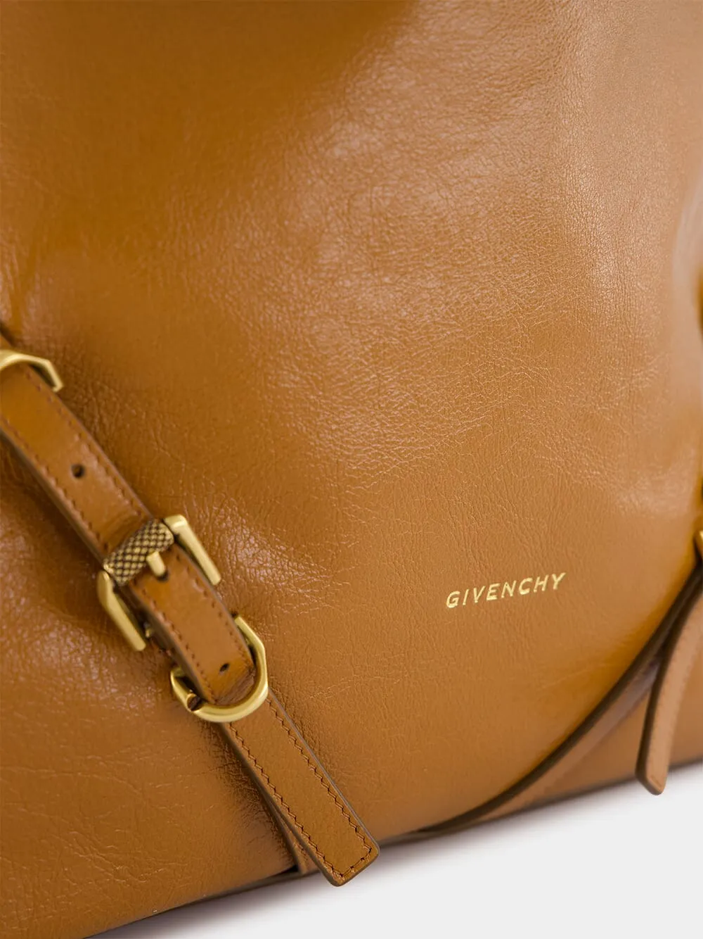Medium Voyou Tan Leather Shoulder Bag