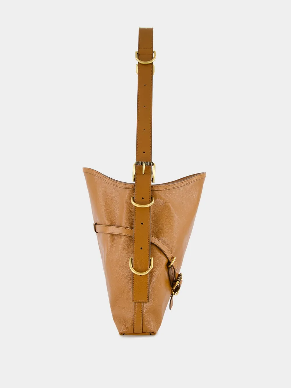 Medium Voyou Tan Leather Shoulder Bag