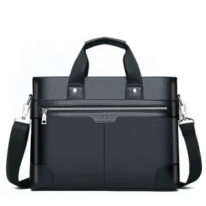 Men's Business Briefcases PU Leather Shoulder Messenger Bags Travel Handbag Totes For Macbook