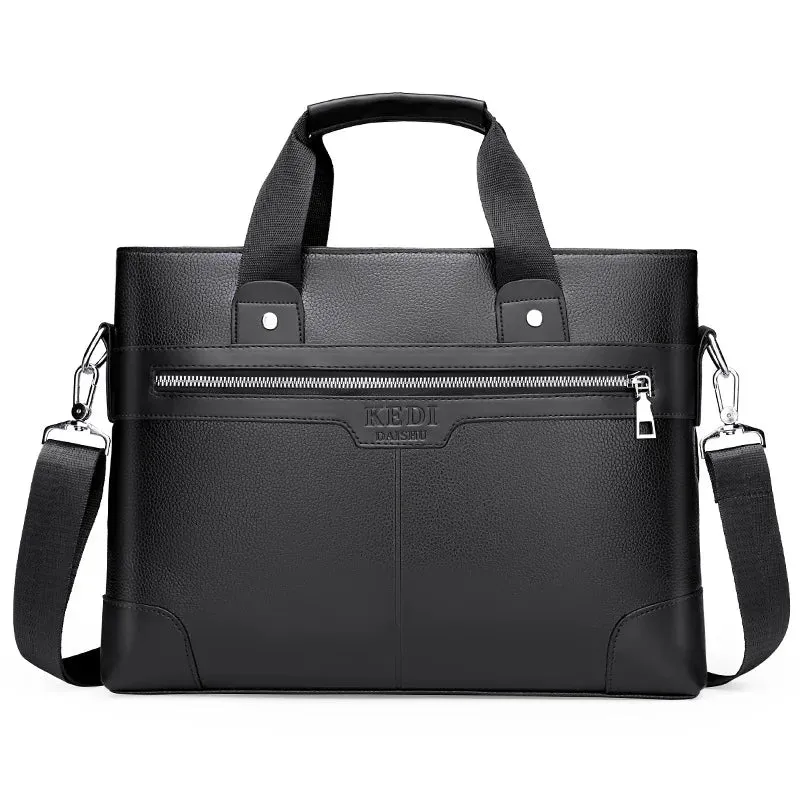 Men's Business Briefcases PU Leather Shoulder Messenger Bags Travel Handbag Totes For Macbook
