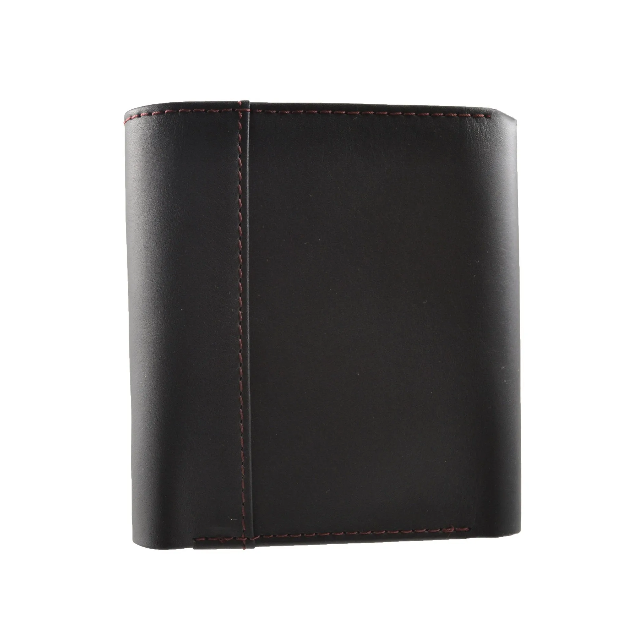 Men's Leather Trifold Wallet - Red/Black